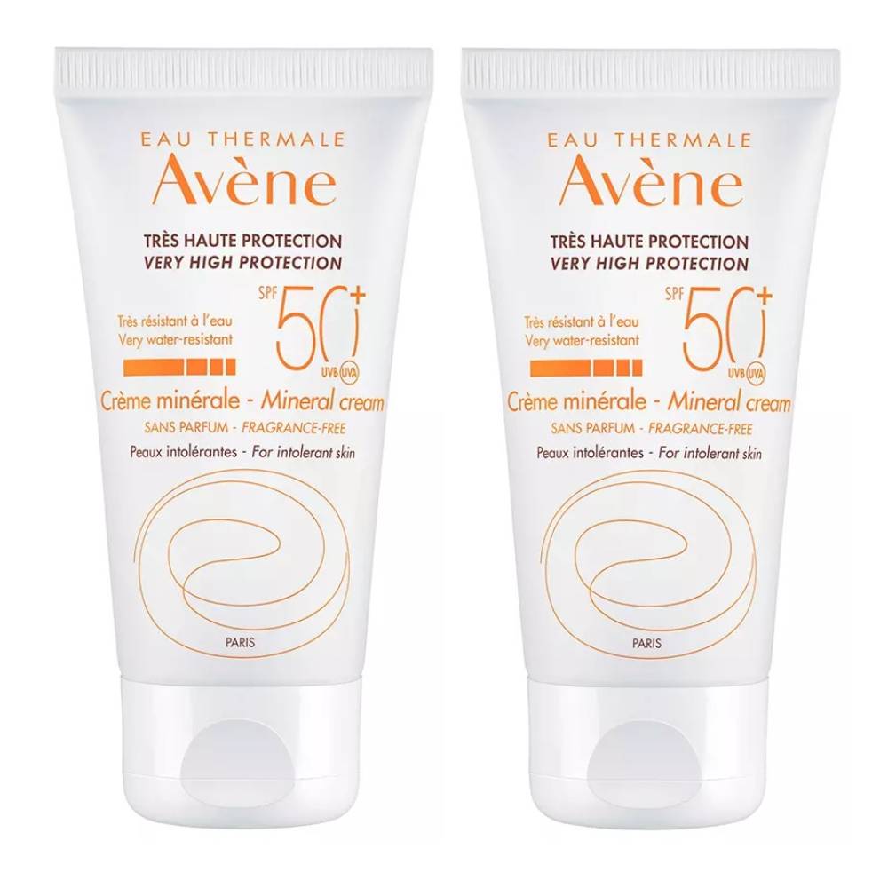 Авен Комплект Солнцезащитный крем с минеральным экраном SPF 50+, 50 мл х 2 шт. (Avene, Suncare) фото 0