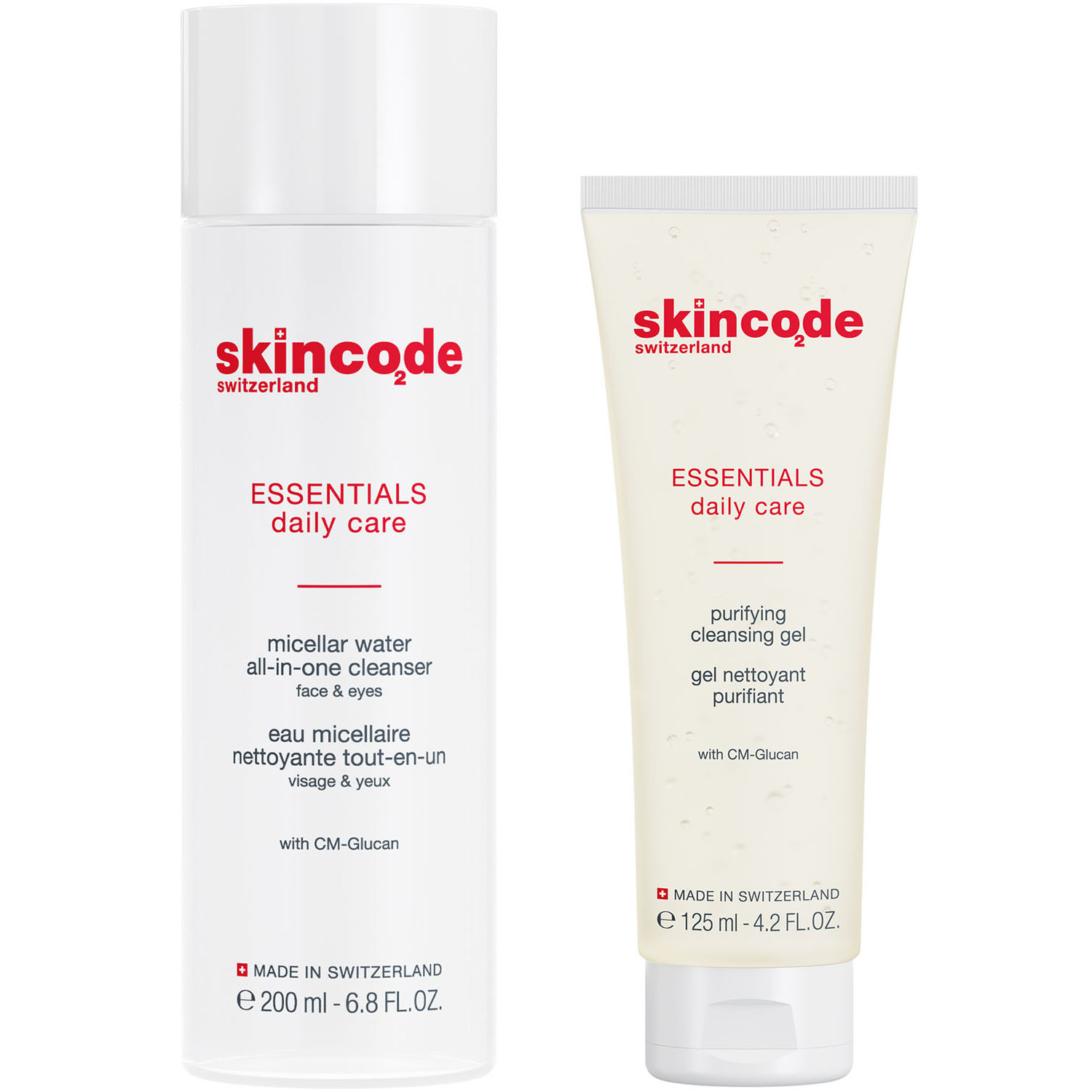Skincode Набор: Очищающий гель, 125 мл + Мицеллярная вода, 200 мл (Skincode, Essentials Daily Care)
