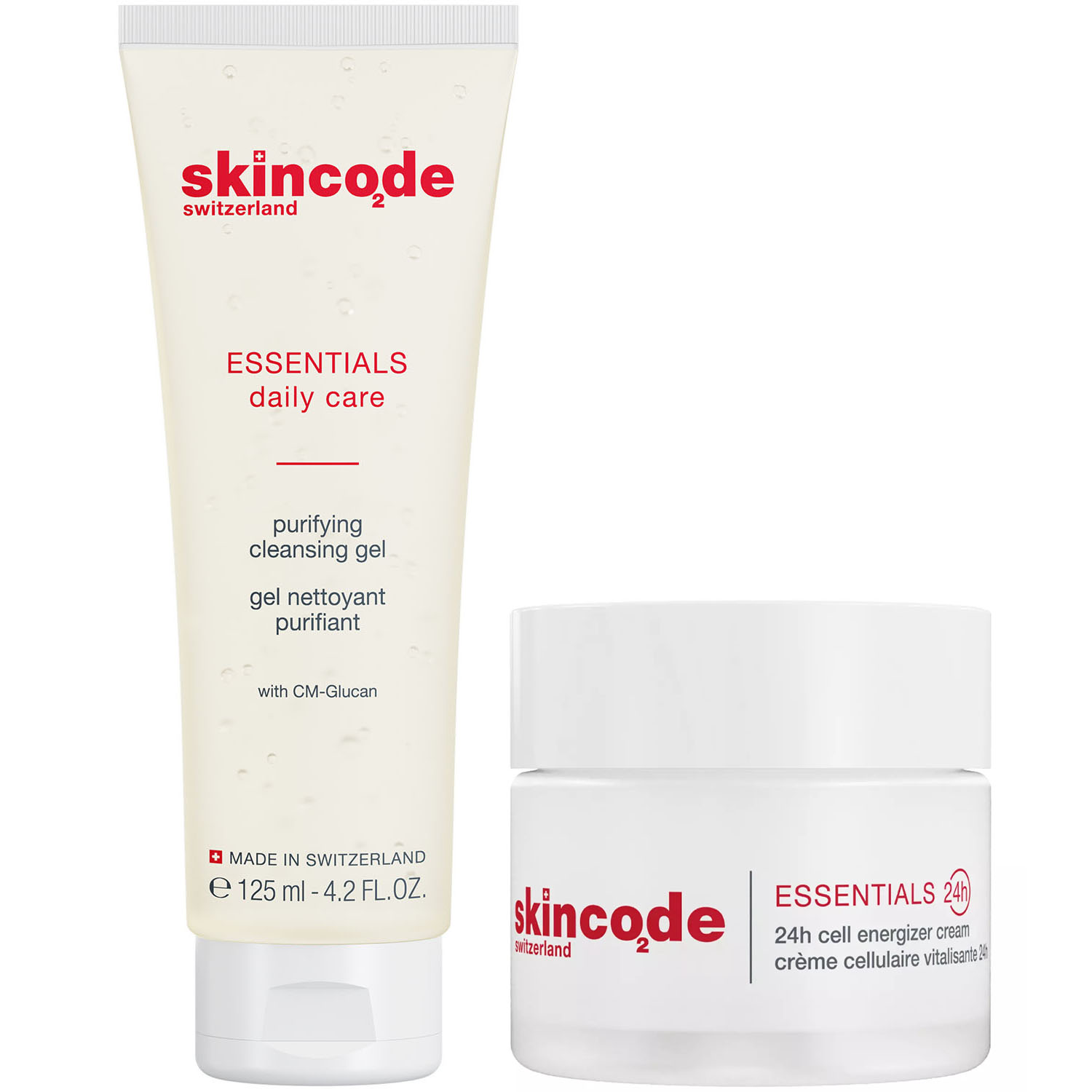 Skincode Набор: Очищающий гель, 125 мл + Энергетический клеточный крем 24 часа в сутки, 50 мл (Skincode, Essentials 24h)