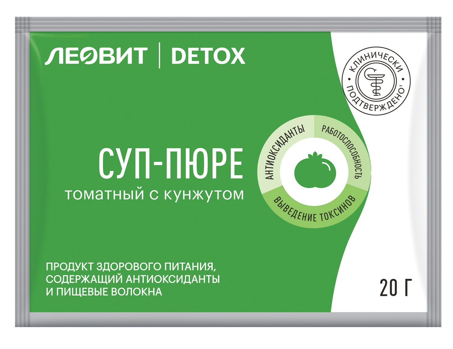 Леовит Суп-пюре томатный с кунжутом, пакет 20 г (Леовит, Detox) фото 0