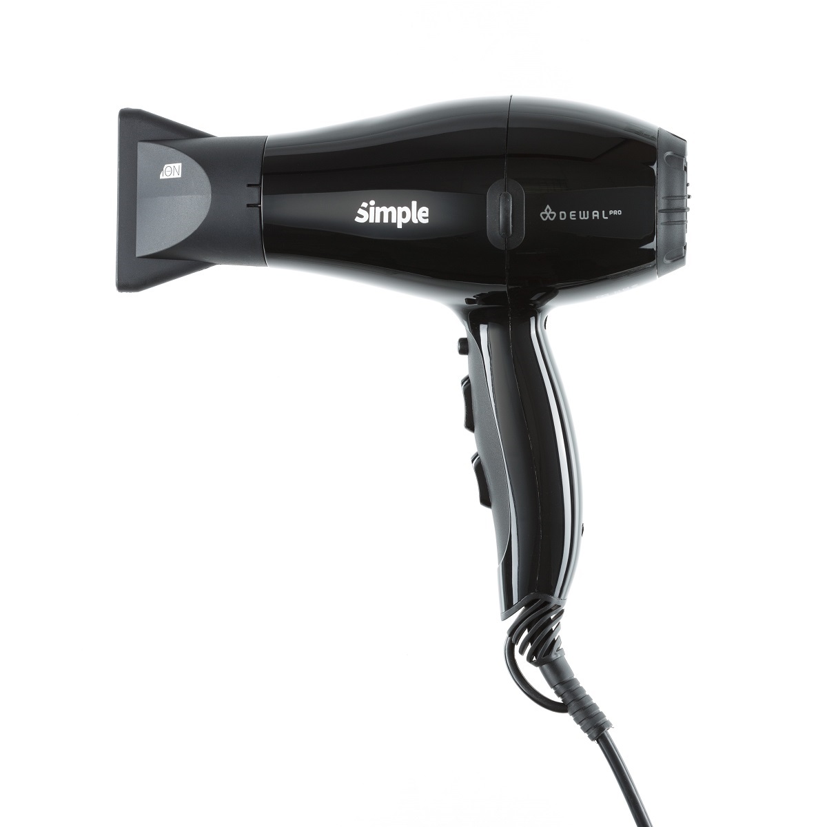 Деваль Про Компактный фен Simple Black с ионизацией, 2 насадки (Dewal Pro, Фены) фото 0