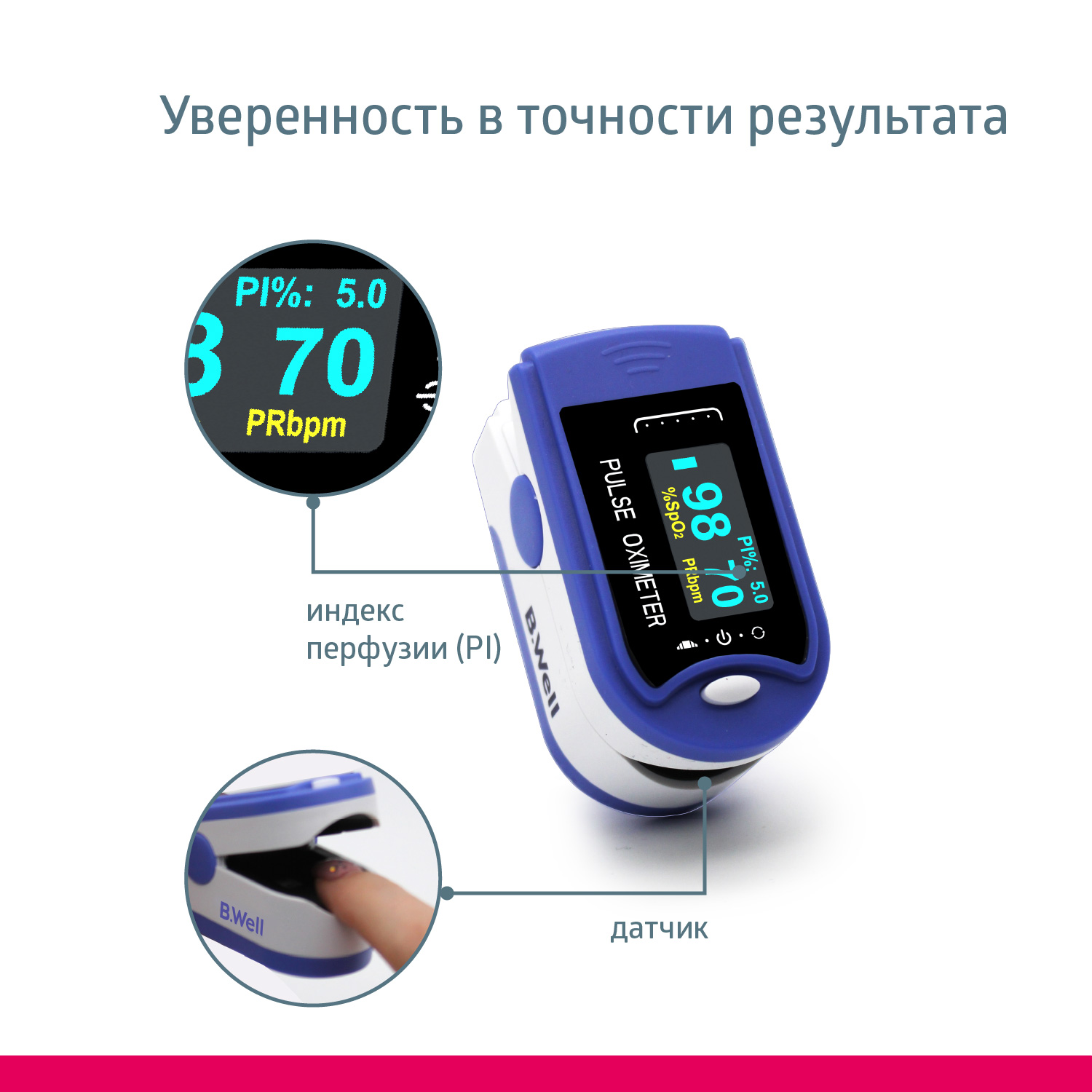 Би Велл Пульсоксиметр MED-320 1 шт (B.Well, MED) Би Велл Пульсоксиметр MED-320 1 шт (B.Well, MED) фото 2