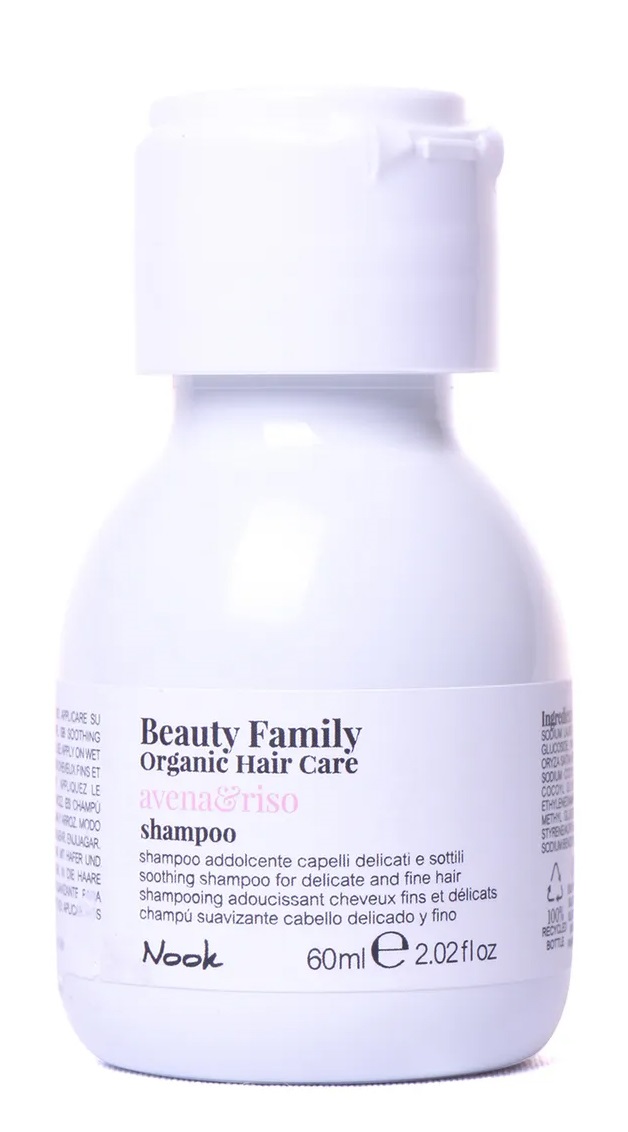 

Nook Успокаивающий шампунь для тонких и ломких волос Shampoo Avena&Riso, 60 мл (Nook, Beauty Family), Beauty Family
