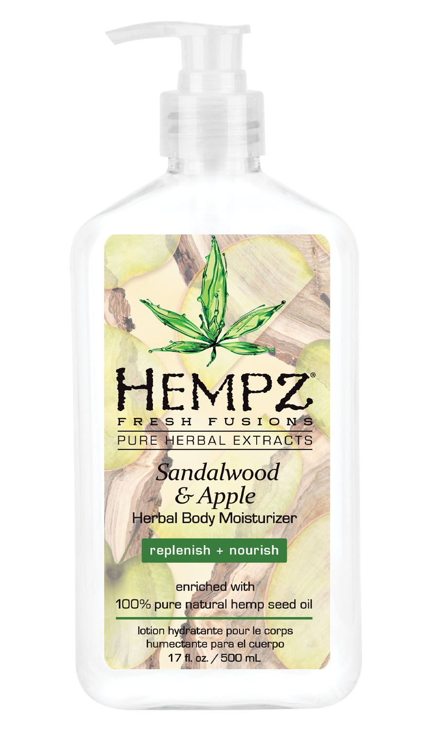 Хемпз Увлажняющее молочко для тела Sandalwood & Apple Herbal Body Moisturizer, 500 мл (Hempz, Сандал и яблоко) фото 0