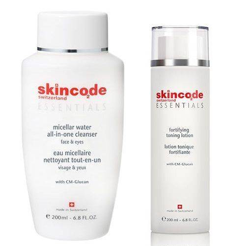 Скинкод Набор (мицеллярная вода 200 мл + укрепляющий тонизирующий лосьон 200 мл) (Skincode, Essentials) фото 0