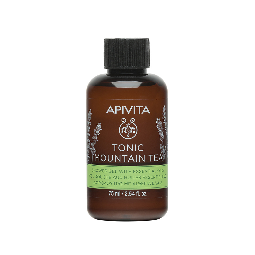 Apivita Миниатюра Гель для душа Горный чай с эфирными маслами, 75 мл (Apivita, Body)