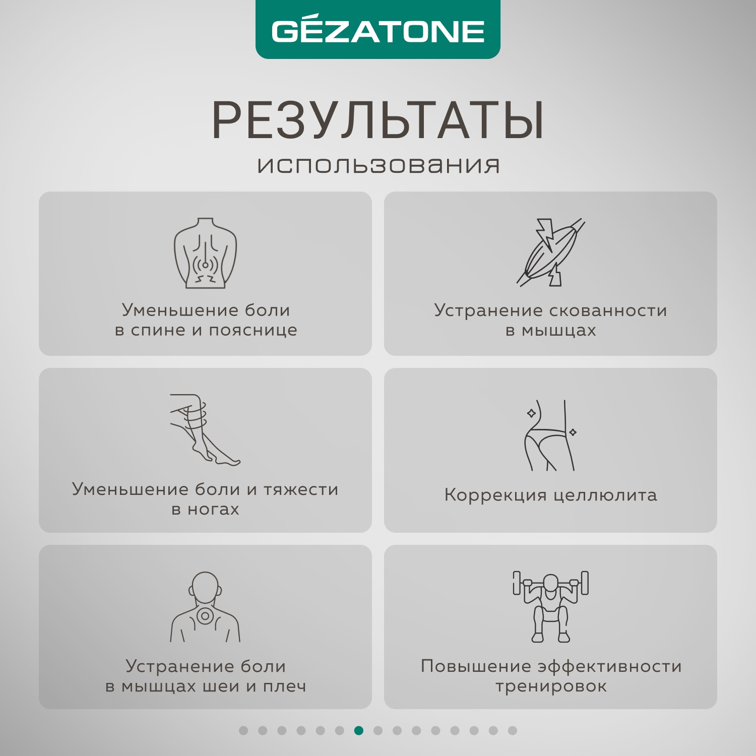Жезатон Массажер для тела с 6-ю насадками беспроводной (Gezatone, Массажеры для тела) фото 7