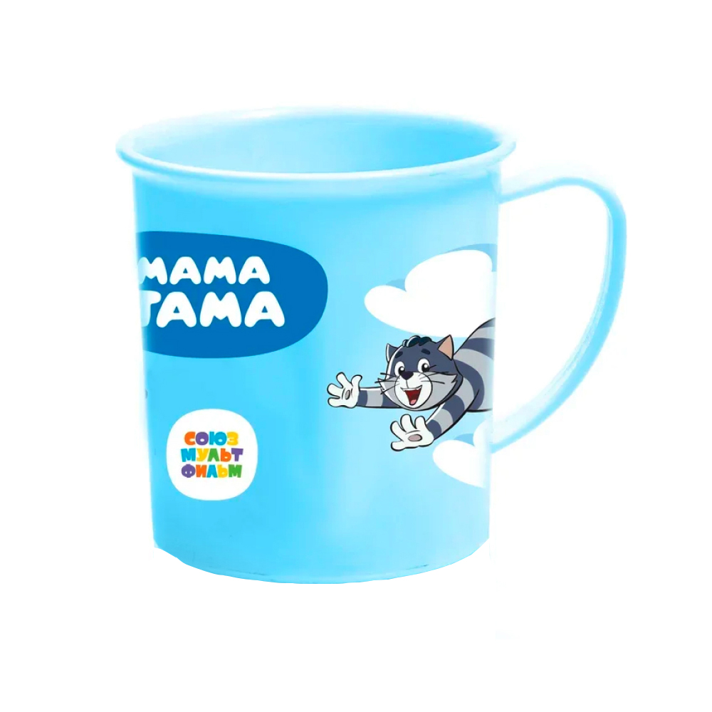  Кружка пластиковая с ручкой 6 месяцев+ 200 мл цвет голубой (Мама Тама, Посуда) фото 1