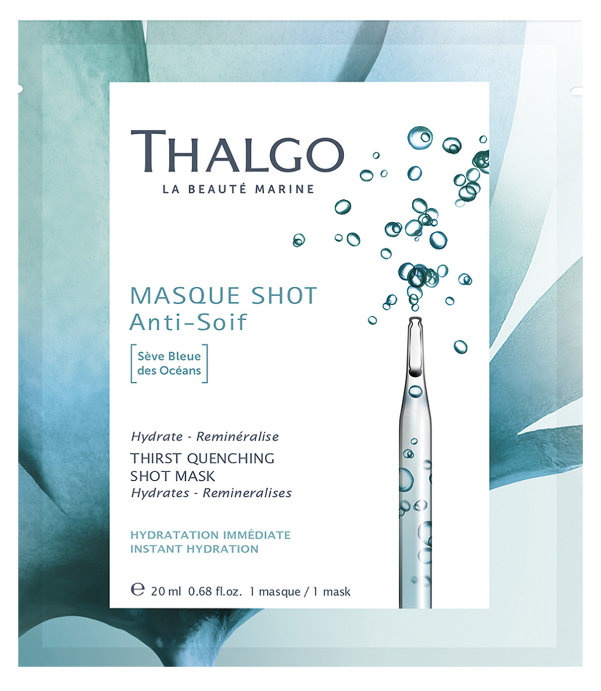 Thalgo Интенсивно Увлажняющая экспресс-маска Морской Источник Quenching Shot Mask with seve bleue des oceans, 20 мл (Thalgo, Masque Shot)