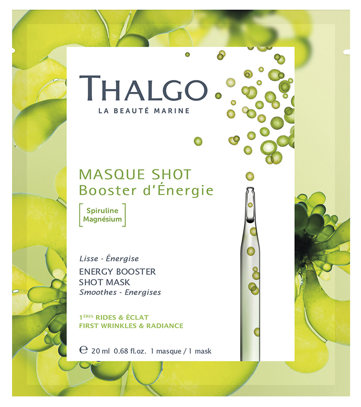 Thalgo Энергизирующая экспресс-маска со спирулиной Energy Booster, 20 мл (Thalgo, Masque Shot) маска для лица сияние гладкость экспресс результат