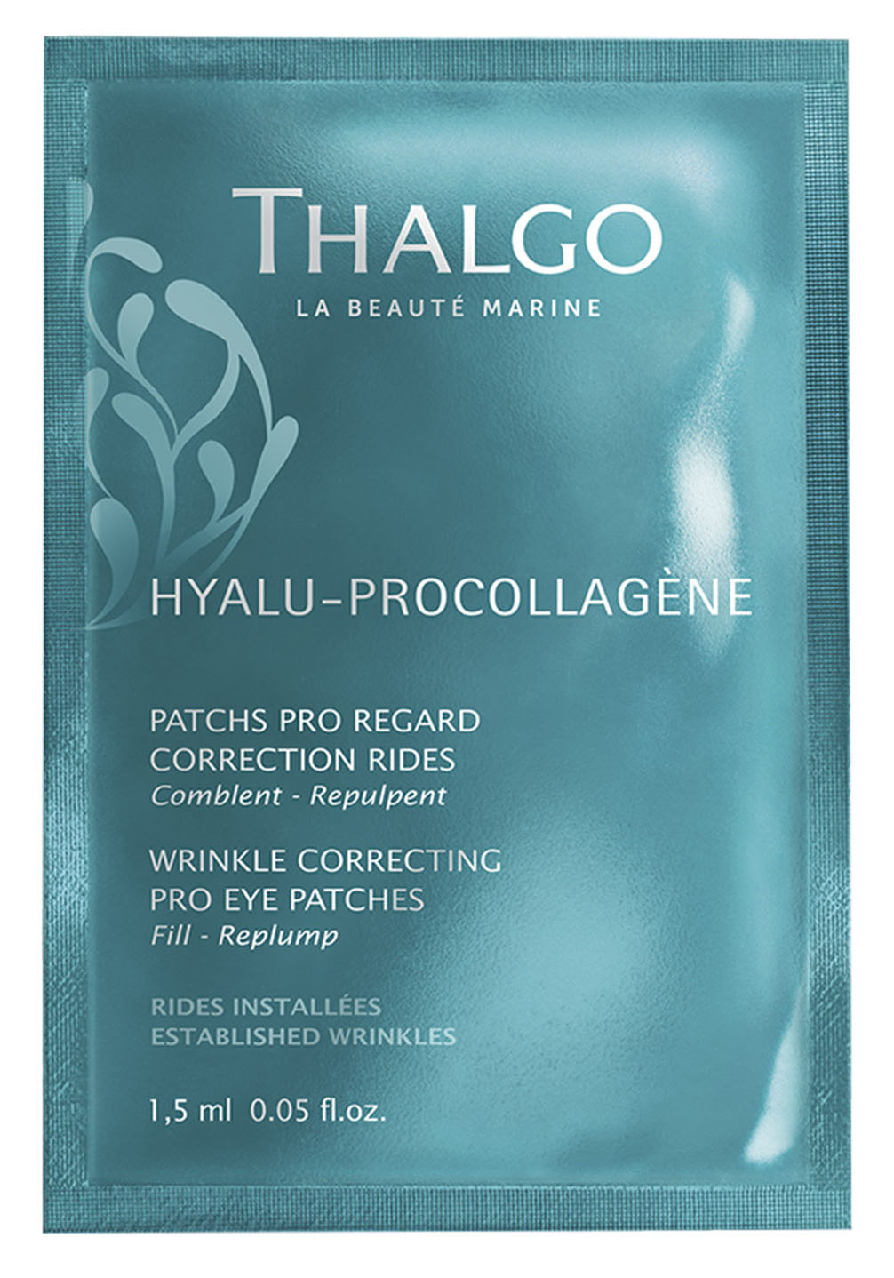 Thalgo Патчи для разглаживания кожи вокруг глаз Wrinkle Correcting Pro Eye Patches, 8 саше x 2 патча (Thalgo, Hyalu-procollagene)