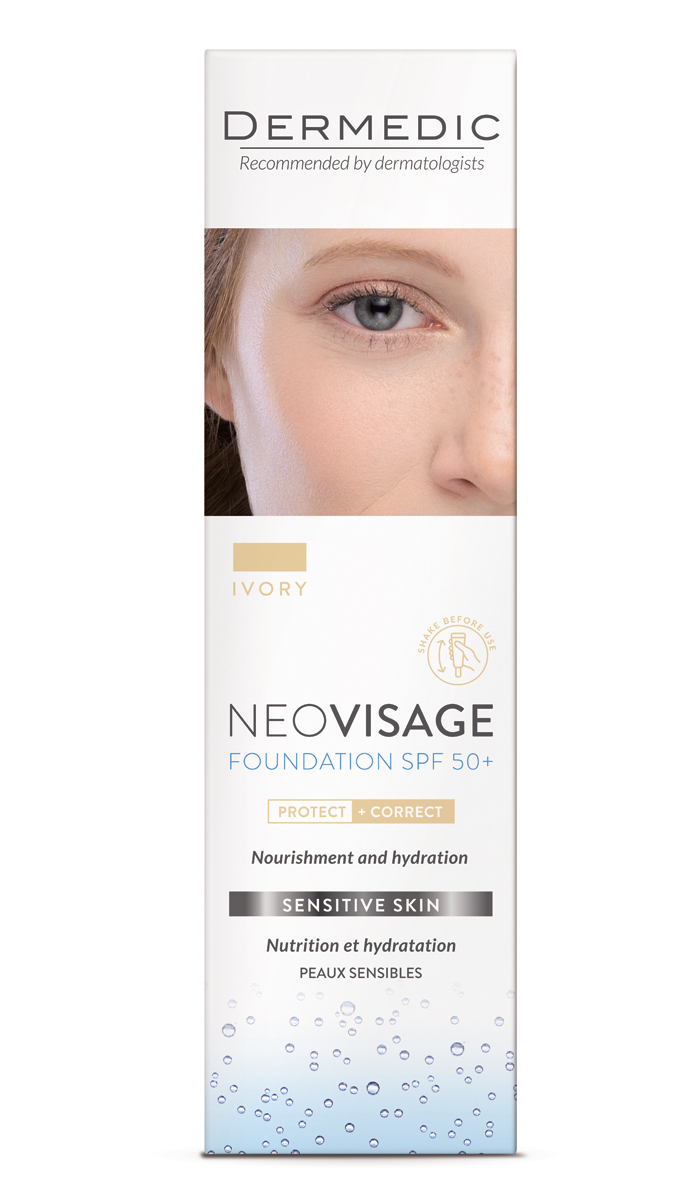 Дермедик Тонирующий увлажняющий крем-флюид SPF 50+ для чувствительной кожи, слоновая кость Ivory, 30 мл (Dermedic, NeoVisage) фото 6