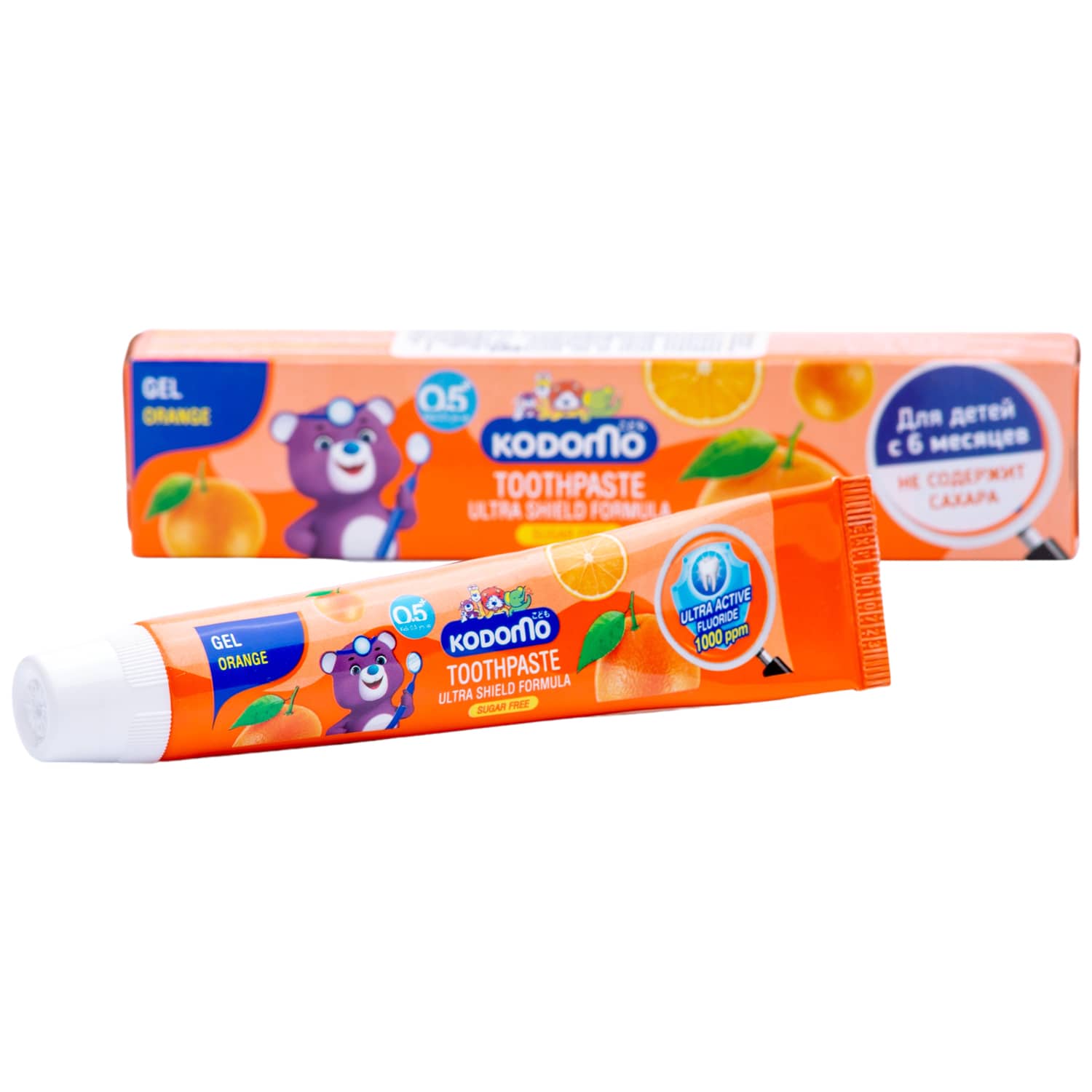 Lion Thailand Зубная гелевая паста для детей с 6 месяцев с ароматом апельсина, 40 г (Lion Thailand, Kodomo) паста зубная kodomo с ароматом клубники для детей с 6 месяцев 40г