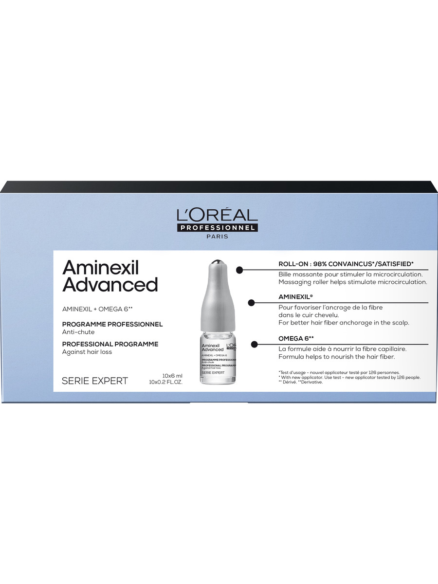 Loreal Professionnel Лосьон в монодозах Aminexil Advanced от выпадения волос, 10 х 6 мл (Loreal Professionnel, Serie Expert)