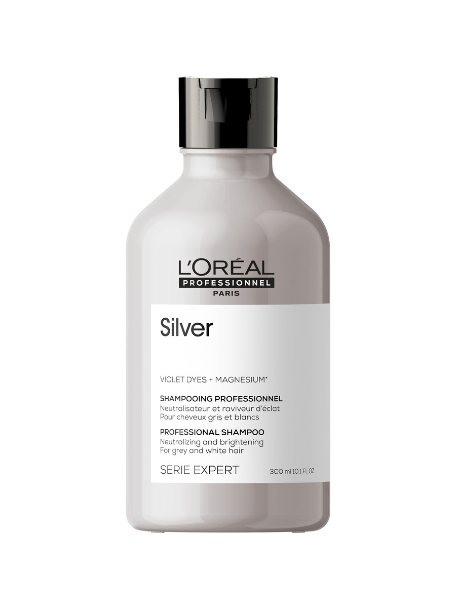 L'oreal Professionnel Шампунь Silver для нейтрализации желтизны осветленных и седых волос, 300 мл (L'oreal Professionnel, Serie Expert)