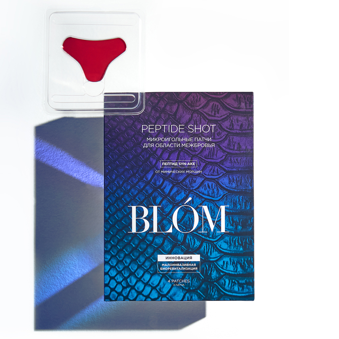 Блом Патчи микроигольные для межбровной области Peptide Shot, 4 патча (Blom, Peptide Shot) фото 6