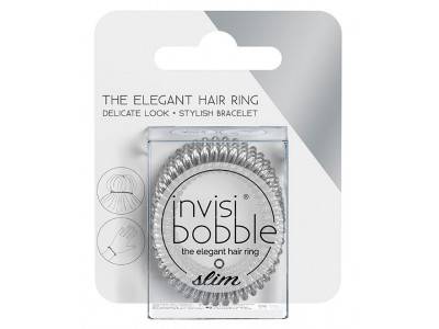 Invisibobble Резинка-браслет для волос Chrome Sweet Chrome, с подвесом, 3 шт (Invisibobble, Slim)
