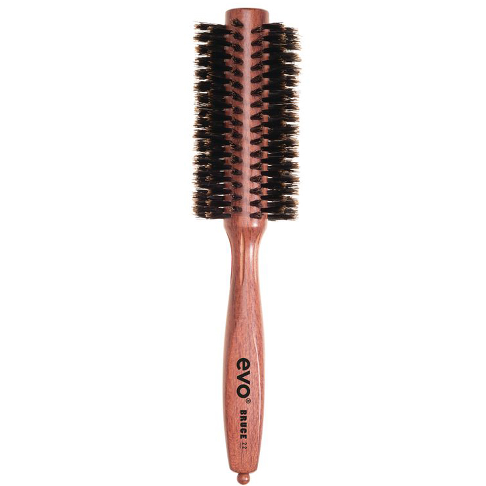 EVO Круглая щетка для волос [Брюс] с натуральной щетиной, диаметр 22 мм  (EVO, brushes) evo узкая щетка [тайлер] с натуральной щетиной для причесок 1 шт evo brushes