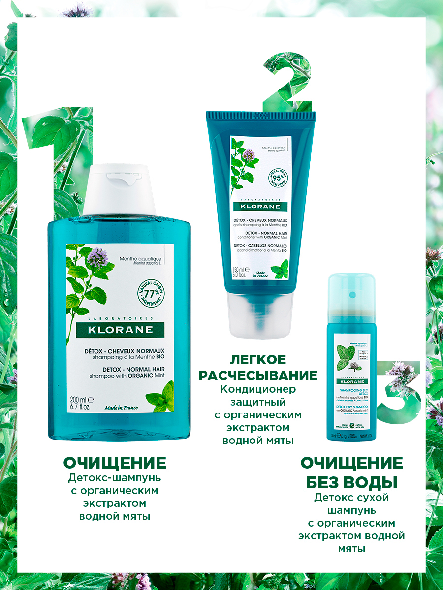 Клоран Сухой шампунь детокс с экстрактом водной мяты, 50 мл (Klorane, Водная мята) Клоран Сухой шампунь детокс с экстрактом водной мяты, 50 мл (Klorane, Водная мята) фото 4
