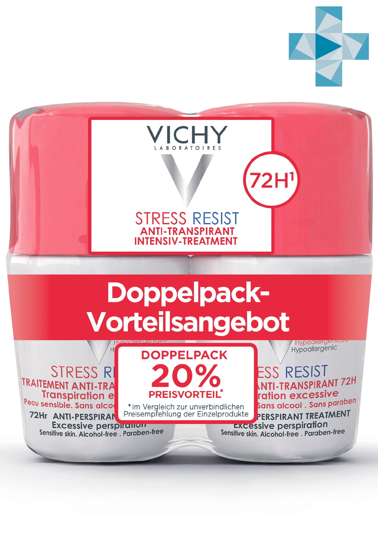 Виши Набор: Дезодорант-антистресс 72 часа защиты, 50 мл х 2 шт (Vichy, Deodorant) фото 0