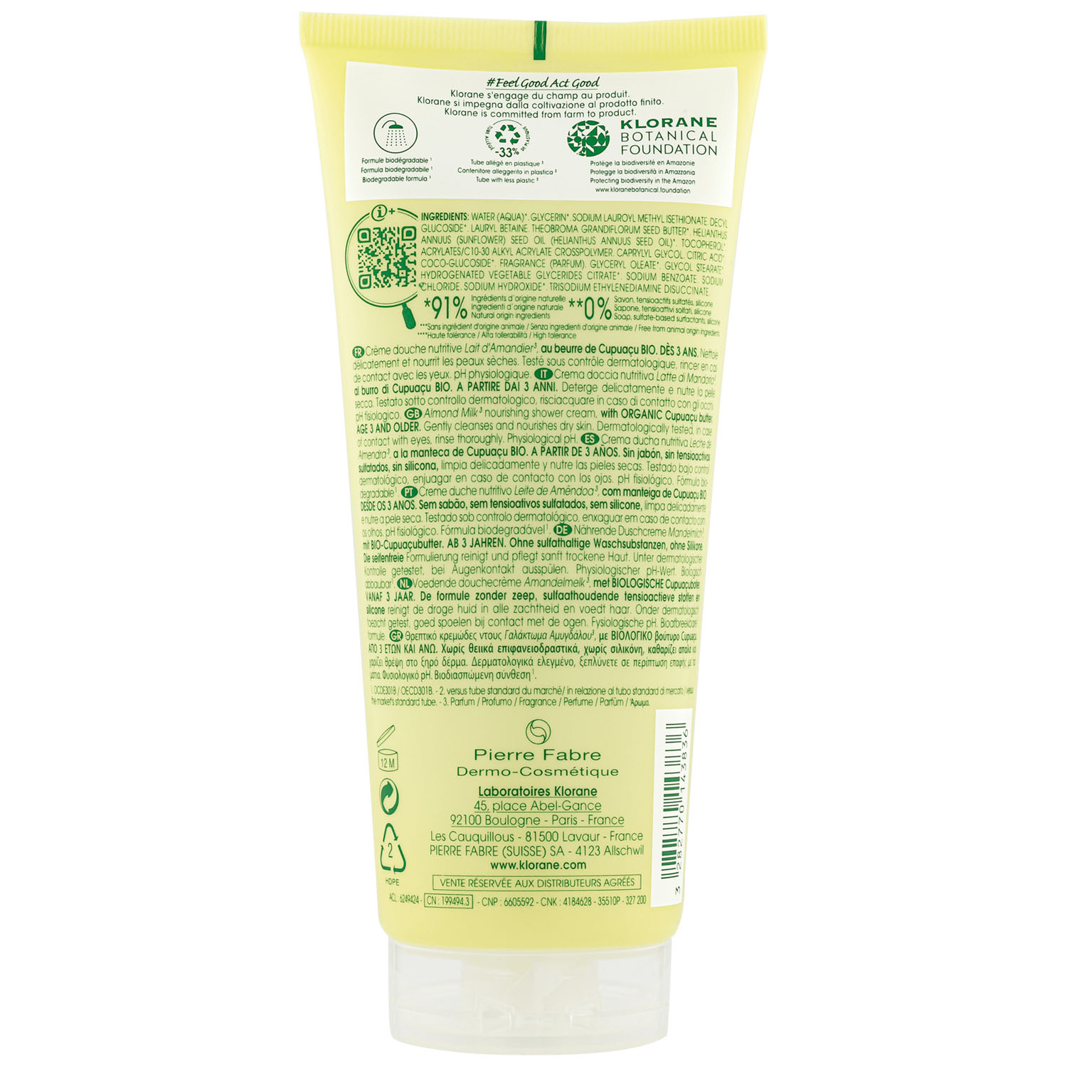 Клоран Питательный крем для душа  Клоран Питательный крем для душа