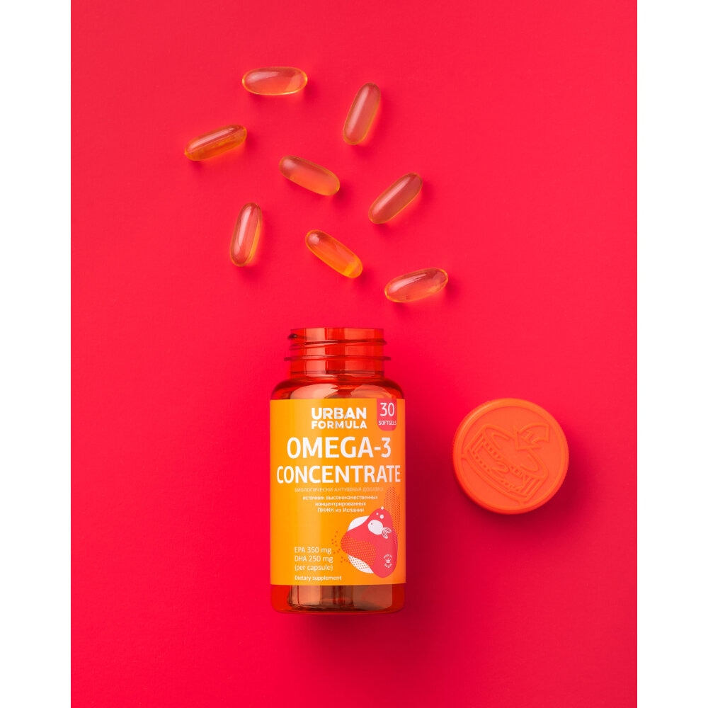 Урбан Формула Биологически активная добавка к пище Omega-3 Concentrate DHA EPA, 30 капсул (Urban Formula, General) фото 7