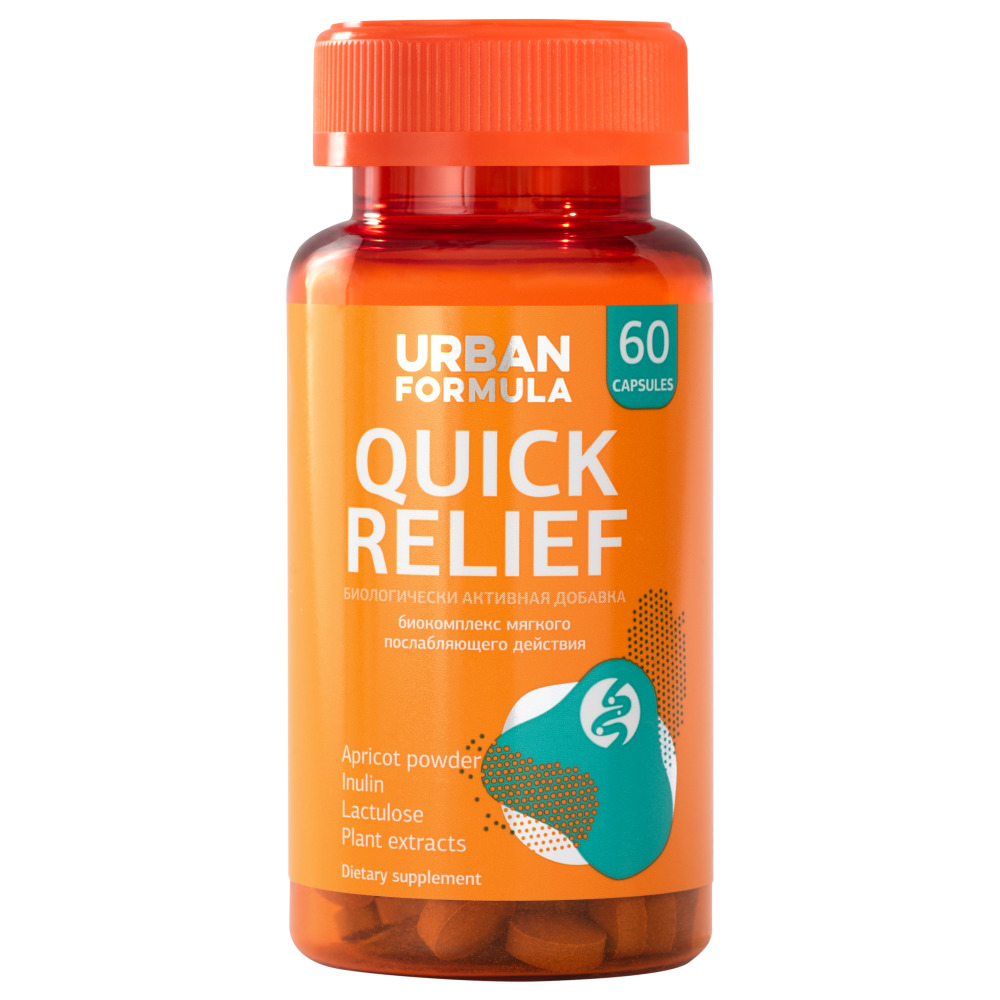 Урбан Формула Бикомплекс для моторной функции кишечника Quick Relief, 60 таблеток (Urban Formula, Общие комплексы) фото 0