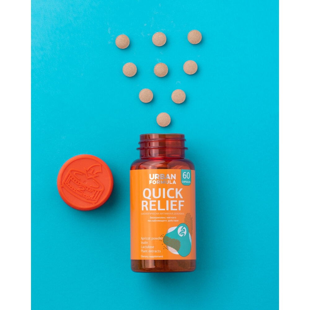 Урбан Формула Бикомплекс для моторной функции кишечника Quick Relief, 60 таблеток (Urban Formula, Общие комплексы) фото 7