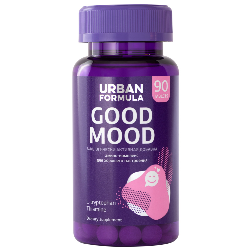 Урбан Формула Комплекс для хорошего настроения с L-триптофаном Good Mood, 90 таблеток (Urban Formula, Специальные комплексы) фото 0