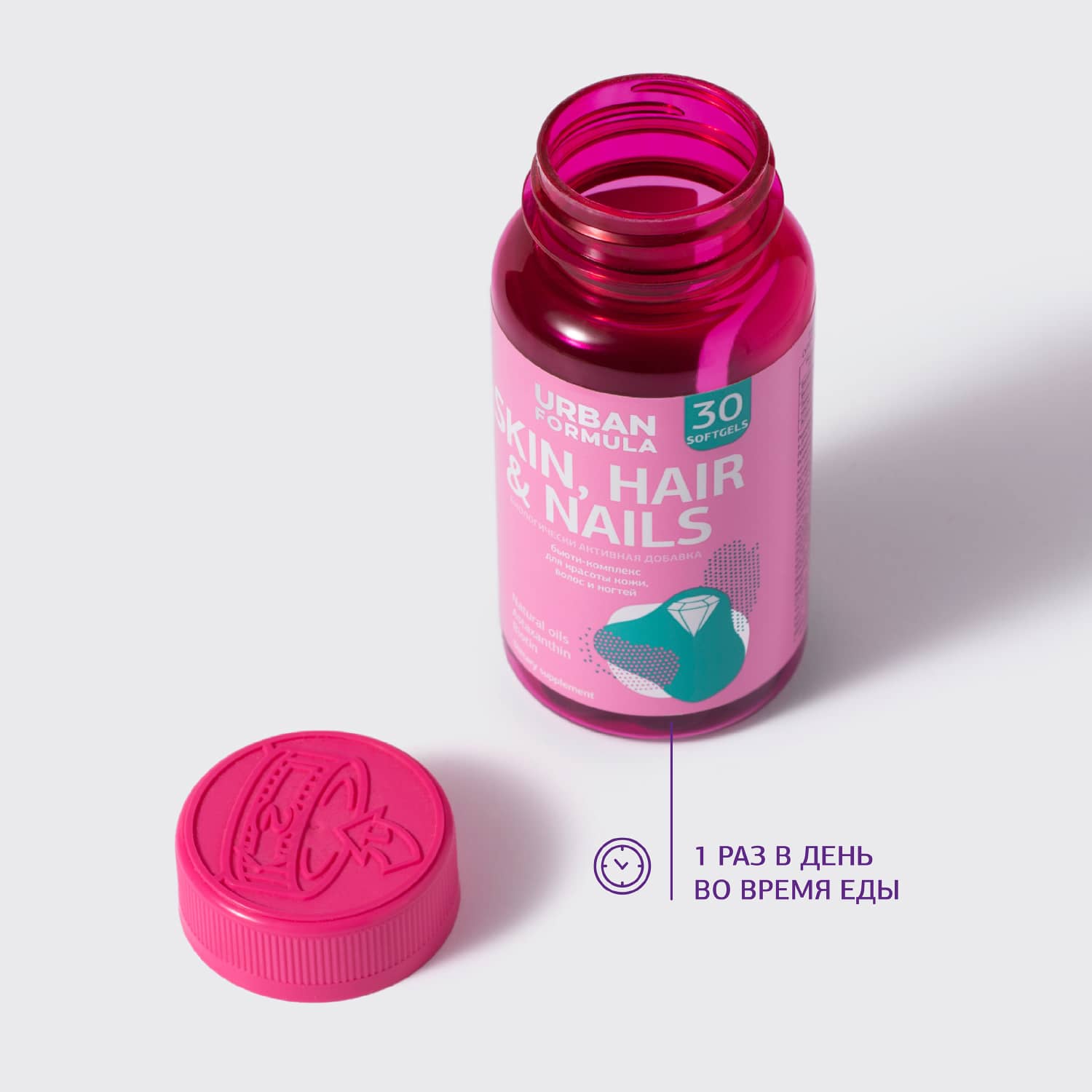 Урбан Формула Комплекс для красоты кожи, волос и ногтей Skin, Hair & Nails, 30 капсул (Urban Formula, Beauty) фото 3