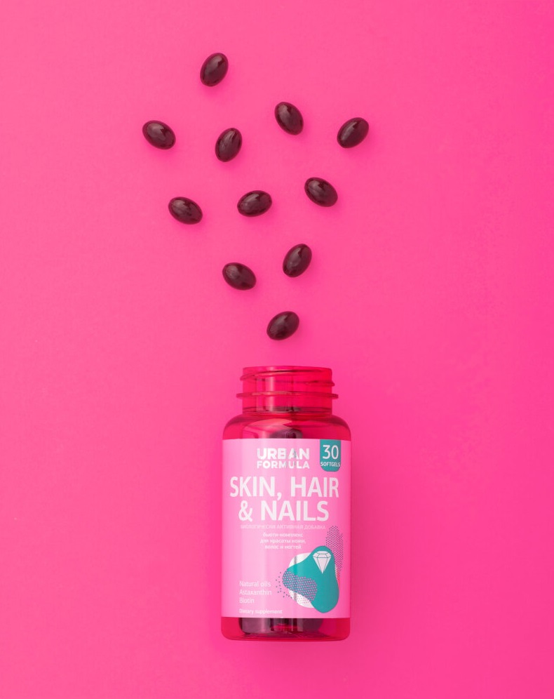 Урбан Формула Комплекс для красоты кожи, волос и ногтей Skin, Hair & Nails, 30 капсул (Urban Formula, Beauty) фото 7