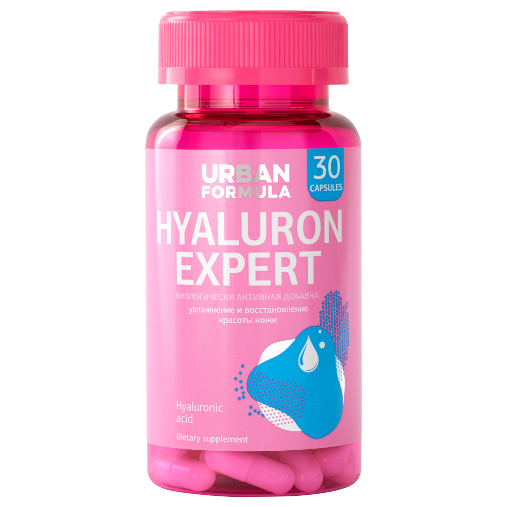 Urban Formula Биологически активная добавка к пище Hyaluron Expert Гиалуроновая кислота 150 мг, 30 капсул (Urban Formula, Beauty)
