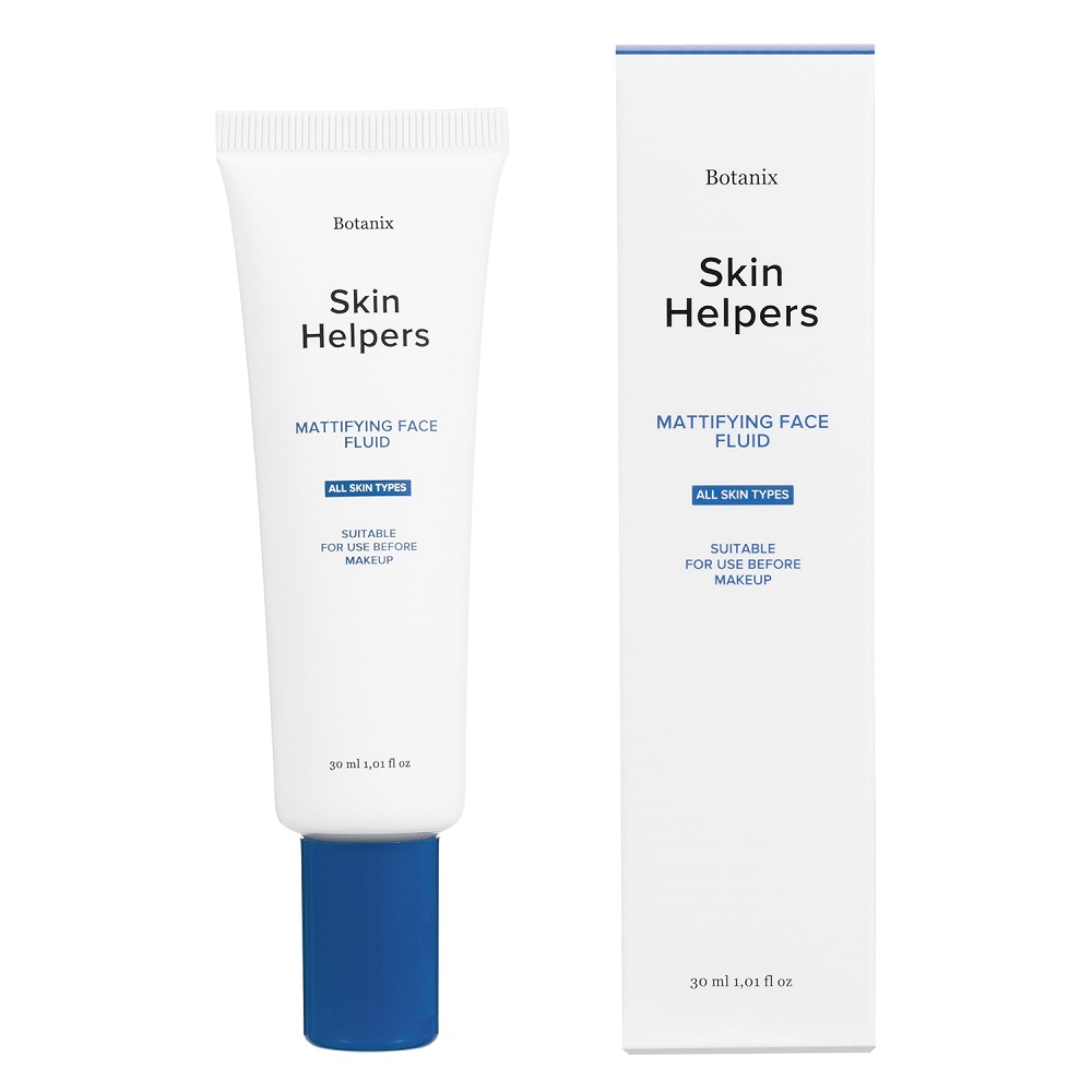 Купить Skin Helpers Матирующий флюид для лица Botanix с ниацинамидом и конопляным маслом, 30 мл (Skin Helpers, Уход для нормальной кожи)