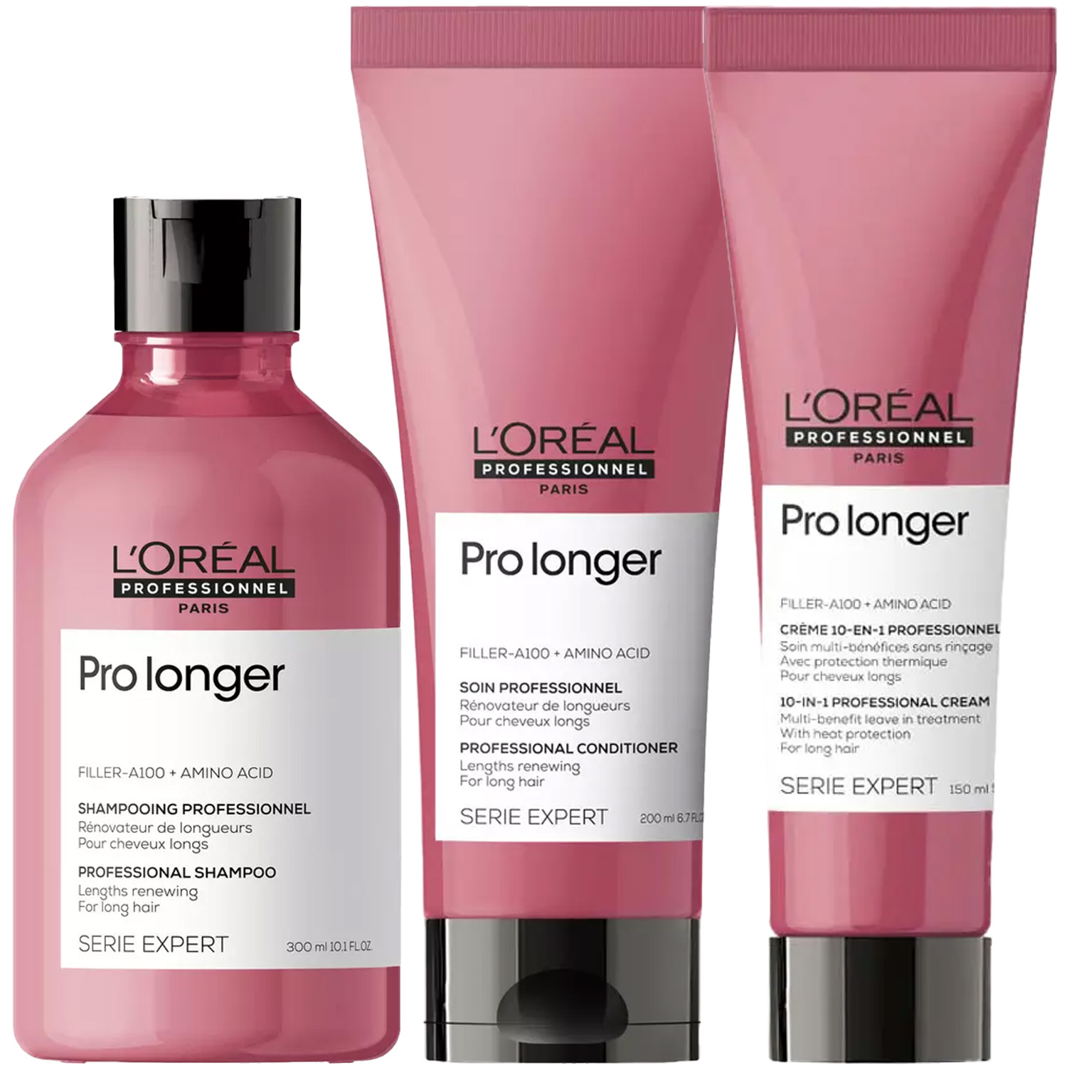 Лореаль Профессионель Программа Pro Longer комплексный уход: шампунь 300 мл + кондиционер 200 мл + термозащита 150 мл (L'oreal Professionnel, Serie Expert) фото 5