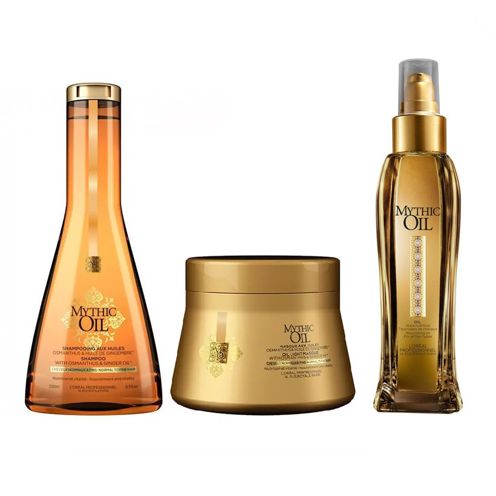 Loreal Professionnel Набор Mythic Oil: Масло питательное, 100 мл + Шампунь для тонких волос, 250 мл + Маска для тонких волос, 200 мл (Loreal Professionnel, Serie Expert)