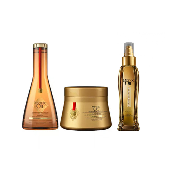 Loreal Professionnel Набор Mythic Oil: Шампунь для плотных волос, 250 мл + Маска для плотных волос, 200 мл + Масло питательное, 100 мл (Loreal Professionnel, Serie Expert)