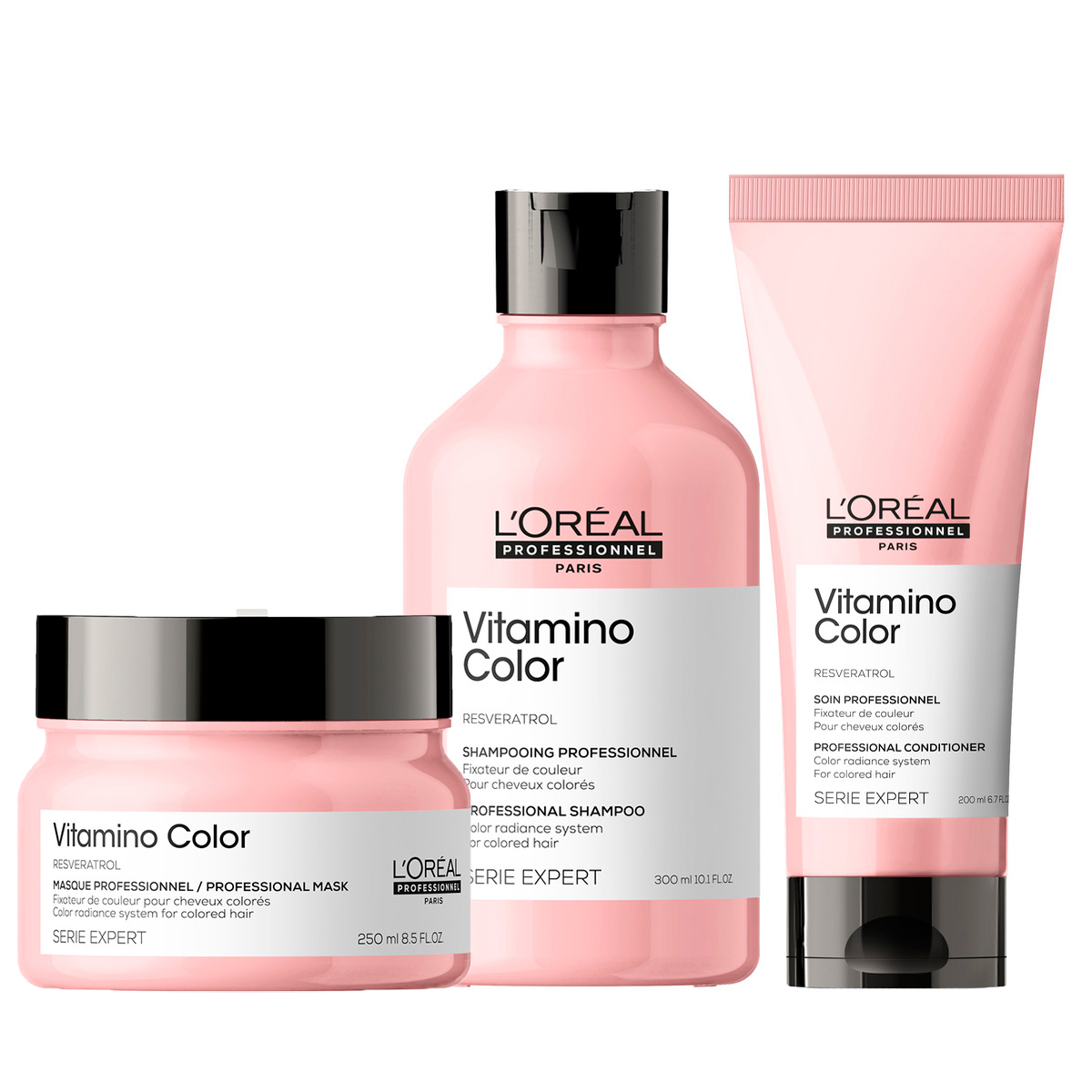 L'oreal Professionnel Набор Vitamino Color: Шампунь, 300 мл + Кондиционер, 200 мл + Маска, 250 мл (L'oreal Professionnel, Serie Expert) уход смываемый для окрашенных волос l oreal professionnel serie expert vitamino color 200 мл