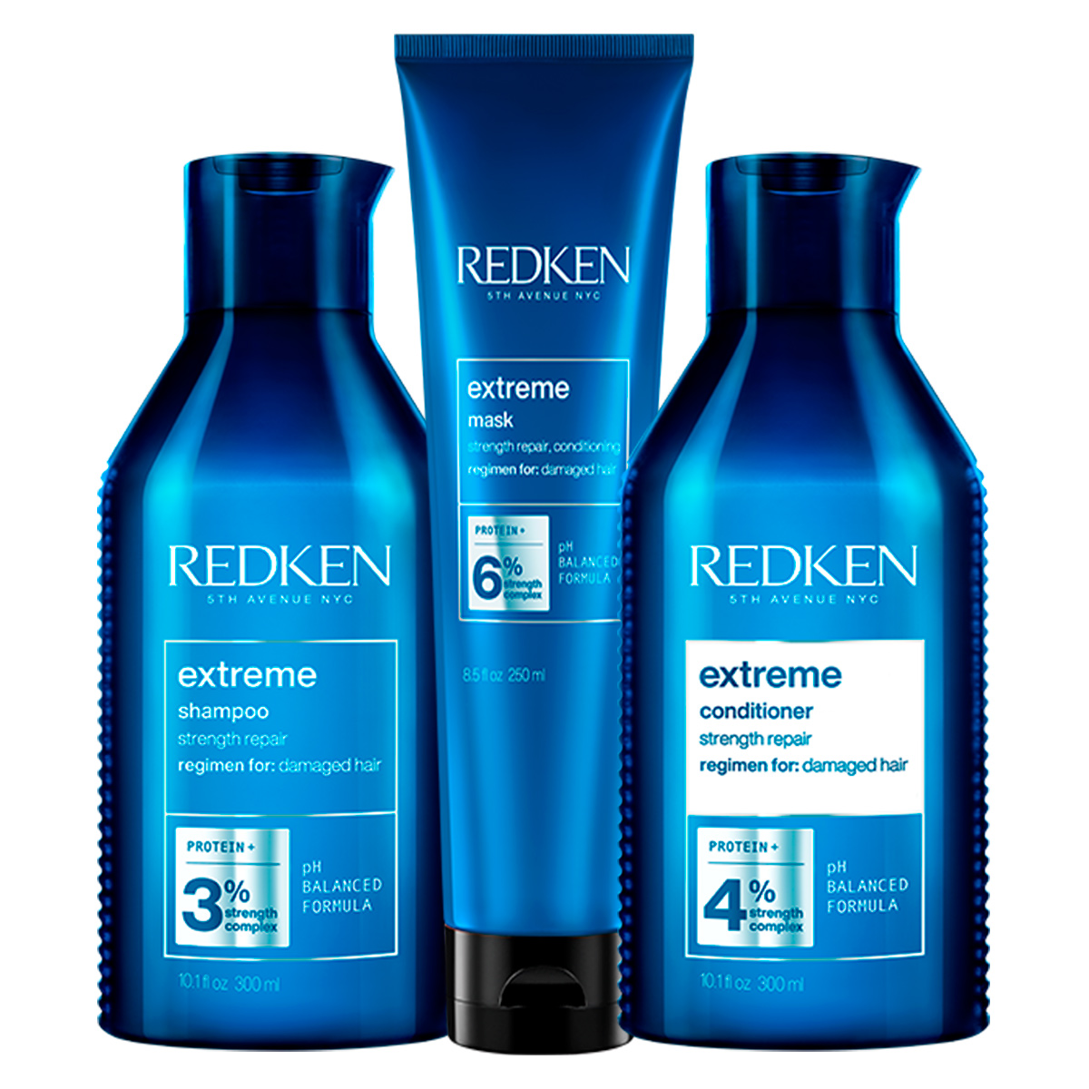 Redken Набор: Восстанавливающий шампунь для ослабленных и поврежденных волос, 300 мл + Восстанавливающий кондиционер для ослабленных и поврежденных волос, 300 мл + Укрепляющая маска для осветленных волос Reconstructor Plus, 250 мл (Redken, Уход за волосами) estel крем бальзам curex therapy для сухих поврежденных и ослабленных волос 250 мл