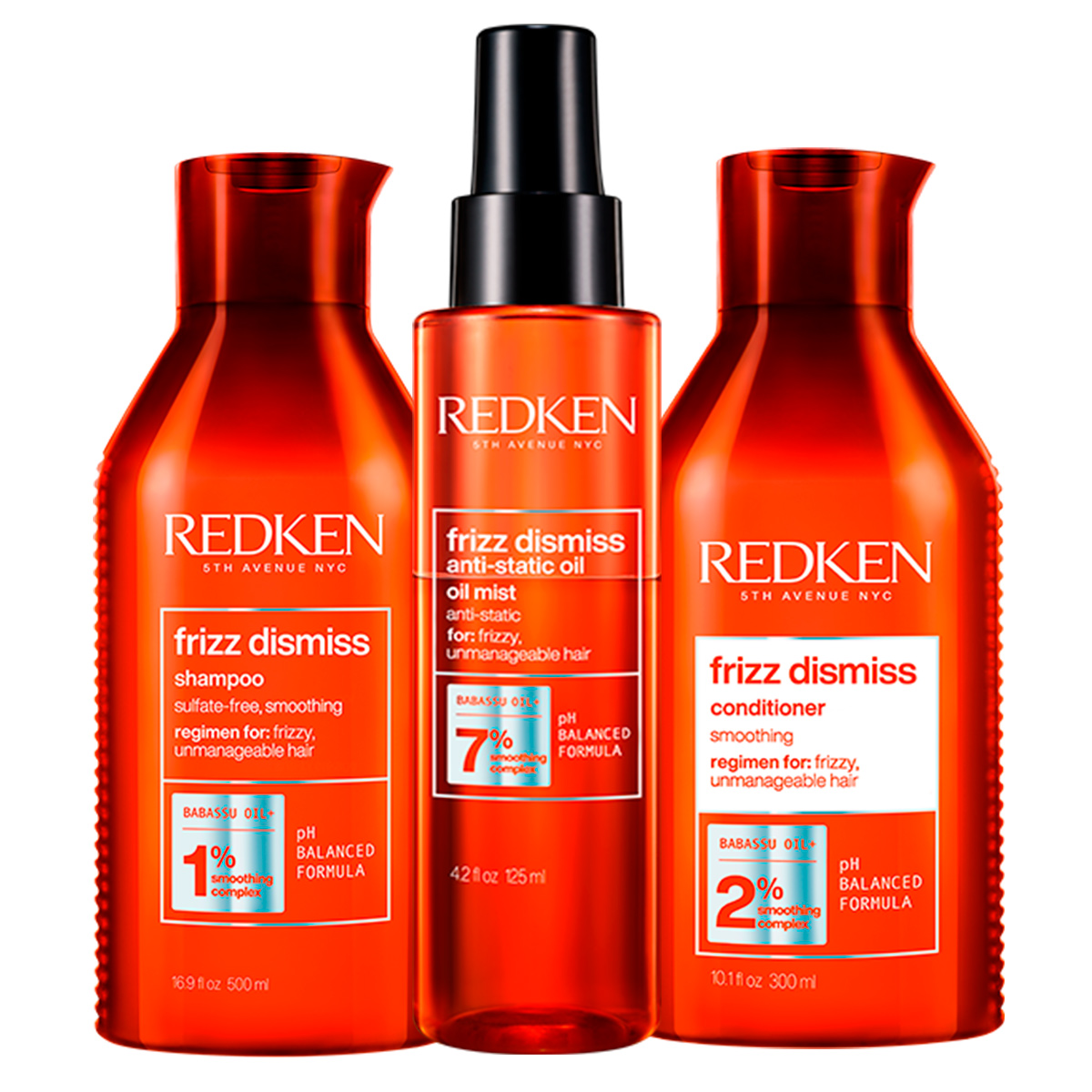 Redken Набор для дисциплины всех типов непослушных волос: Шампунь, 300 мл + Кондиционер, 300 мл + Антистатик Масло-спрей, 125 мл (Redken, Уход за волосами)