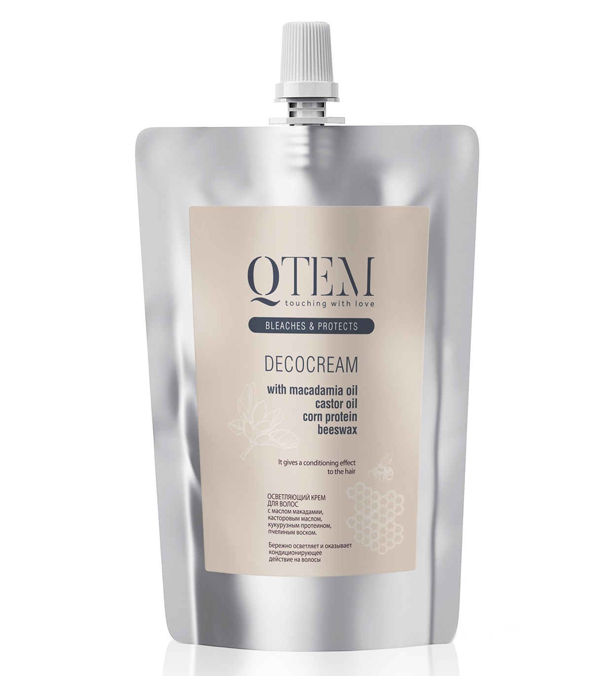 Qtem Осветляющий крем для волос Decocream с маслом макадамии, 500 мл (Qtem, Color Service)