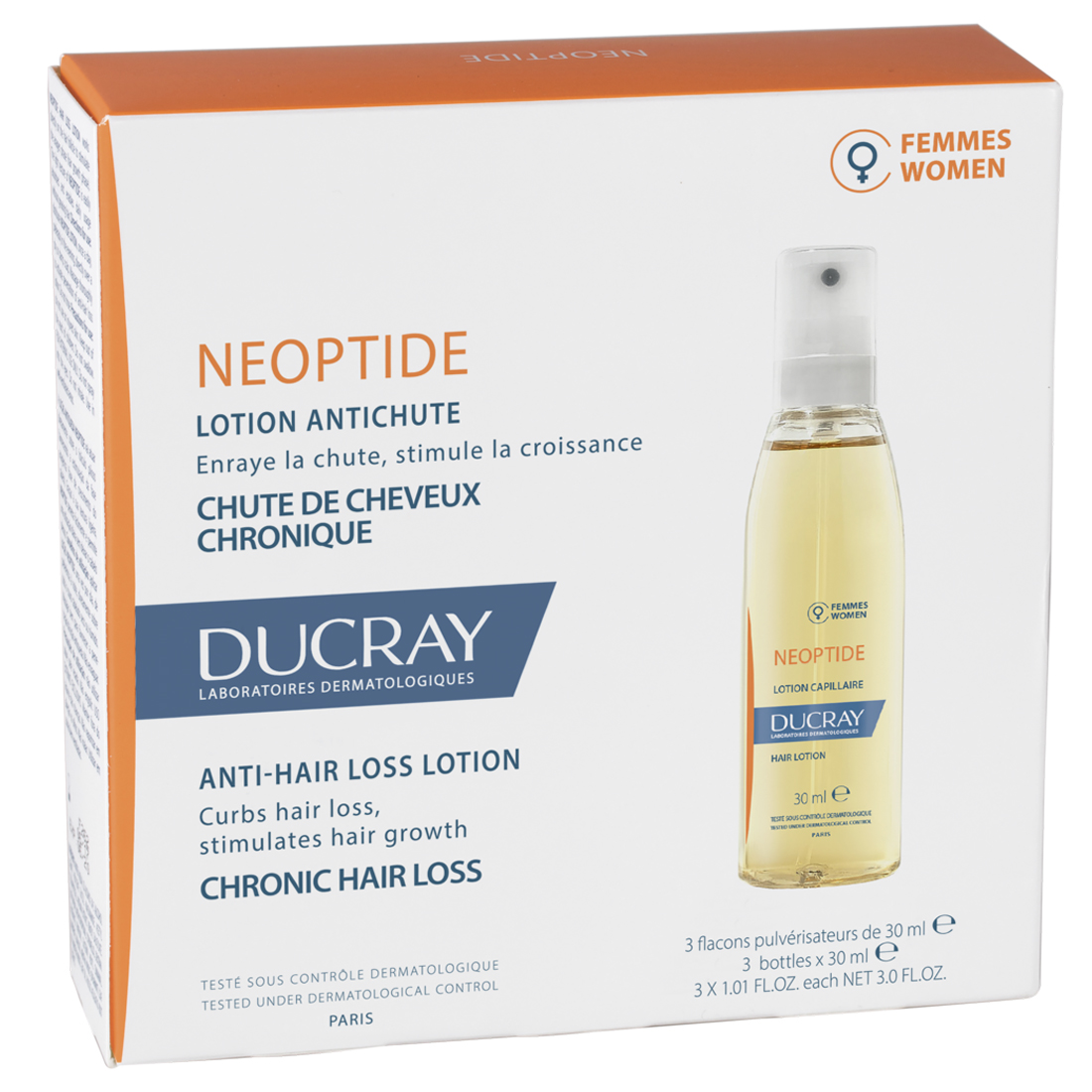 Дюкрэ Лосьон против хронического выпадения волос для женщин, 3 х 30 мл (Ducray, Neoptide) фото 4