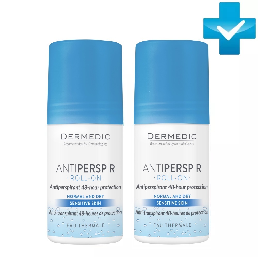 Dermedic Набор: Шариковый дезодорант-антиперспирант R, 60 мл х 2 шт (Dermedic, Antipersp R)