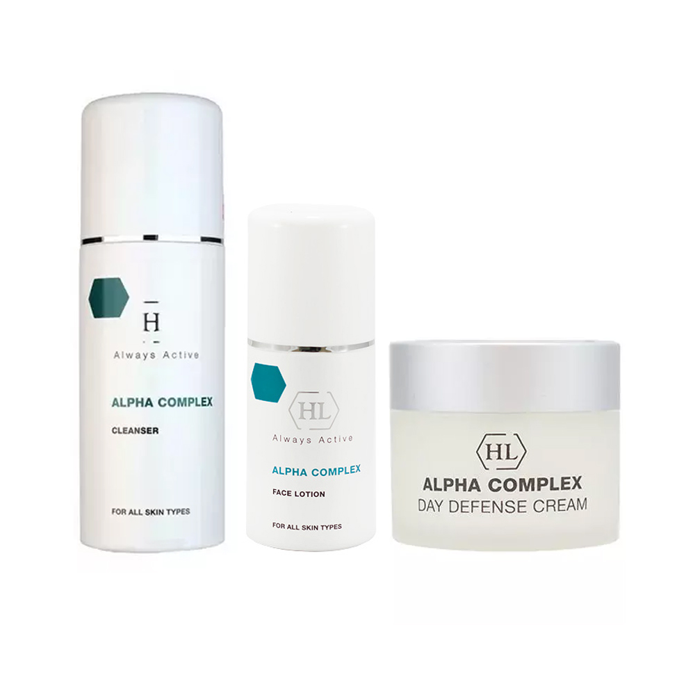 holyland laboratories дневной защитный крем с aha кислотами alpha complex day defense cream 50 мл holyland laboratories alpha complex Holyland Laboratories Набор Очищение: очищающее средство 250 мл + лосьон 125 мл + крем 50 мл (Holyland Laboratories, Alpha Complex)