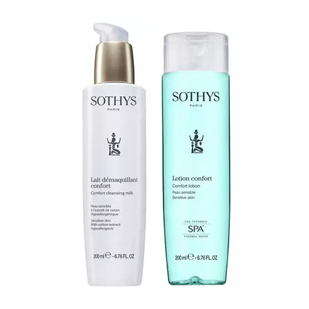 Sothys Набор «Очищение чувствительной кожи»: очищающее молочко 200 мл + тоник 200 мл (Sothys, )