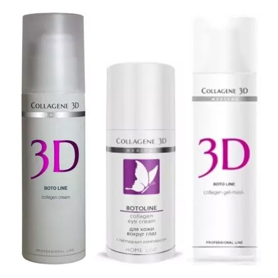 

Collagene 3D Набор "Коррекция морщин": крем для лица 30 мл + крем для век 15 мл + гель-маска 30 мл (Collagene 3D, Boto), Boto