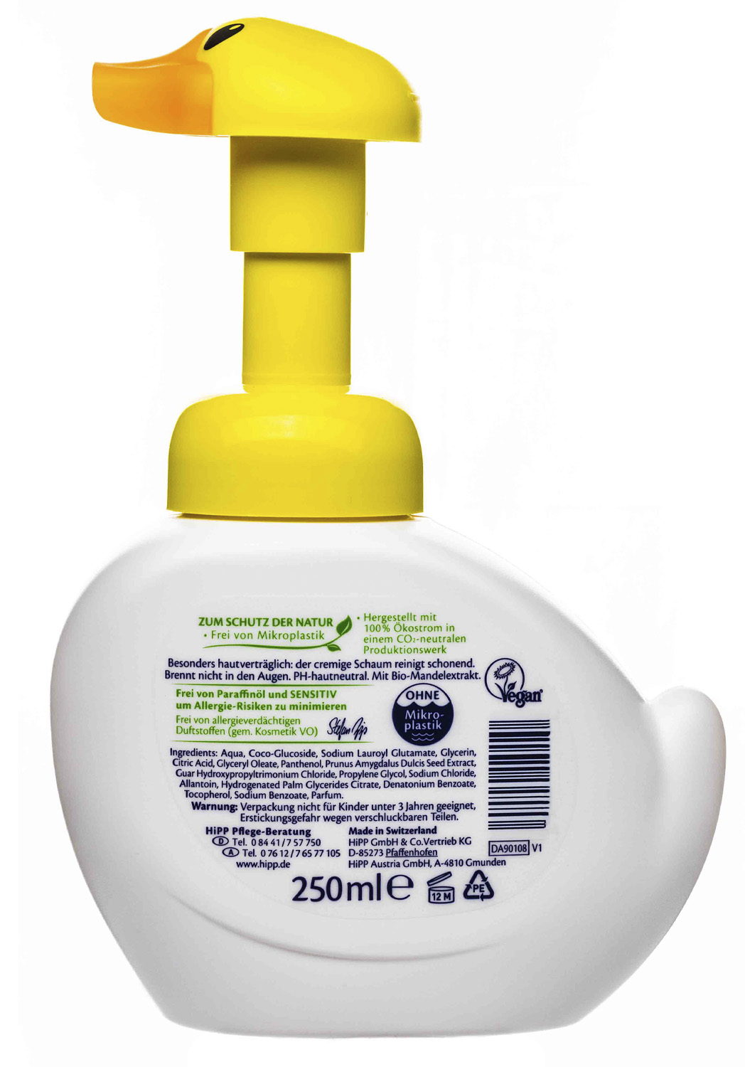  Детская моющая пенка для лица и рук “Уточка” Babysanft для чувствительной кожи, с дозатором, 250 мл (HIPP, Уход за кожей) фото 1