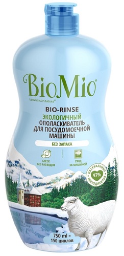 БиоМио Экологичный ополаскиватель для посудомоечной машины Bio-Rinse, 750 мл (BioMio, Посуда) фото 0