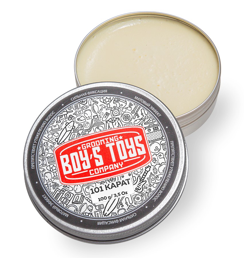  Паста для укладки волос высокой фиксации с низким уровнем блеска 101 Karat Strong Hold Matte Paste, 100 г (Boys Toys, Стайлинг) фото 1