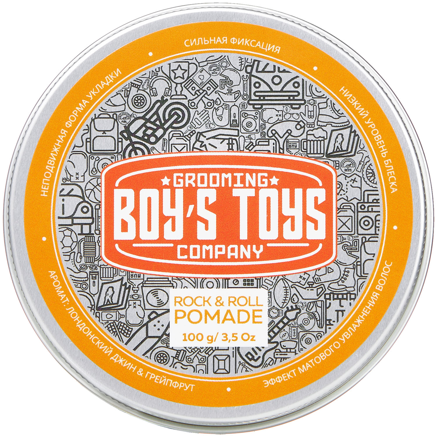  Помада для укладки волос сильной фиксации и средним уровнем блеска Rock & Roll Pomade, 100 г (Boys Toys, Стайлинг) фото 2