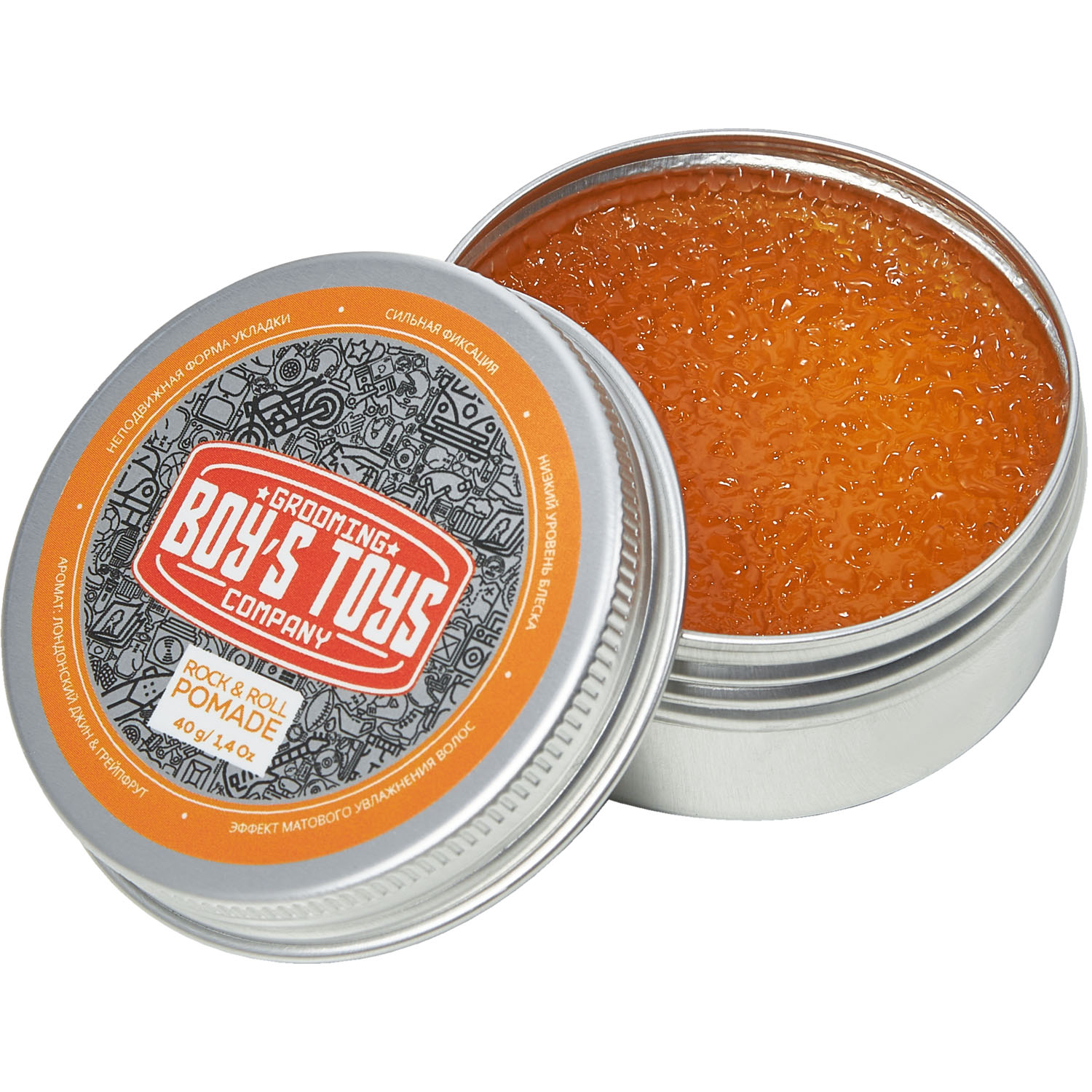  Помада для укладки волос сильной фиксации и средним уровнем блеска Rock & Roll Pomade, 40 г (Boys Toys, Стайлинг) фото 1